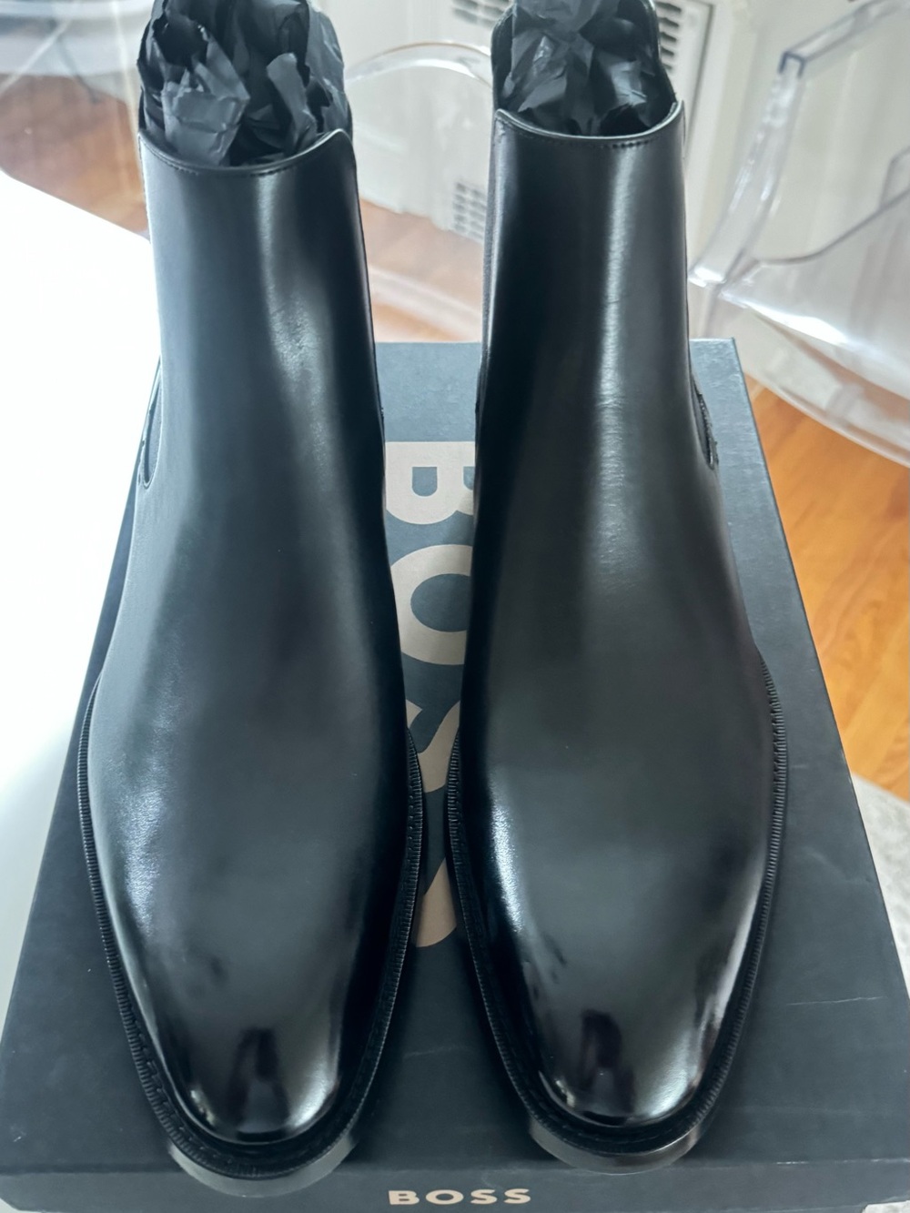 Boss Men's Black Leather Chukka Boots